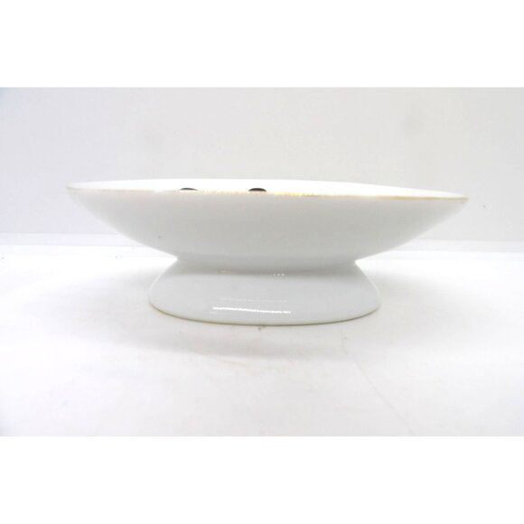 Vtg. Porcelain Christmas Geese Soap Dish with Gold Trim preowned - Picture 2 of 4